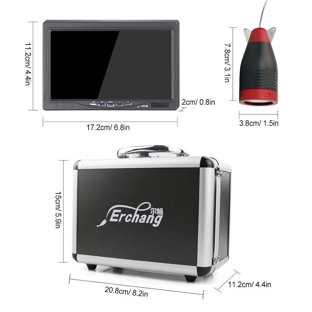 Erchang Underwater Fishing Camera Portable Fish Finder with 7 Inch  for Boat Kayak Lake Sizeea Fishing - Reliable Fish Tracking, Real-time , -have for Fishing Excursions