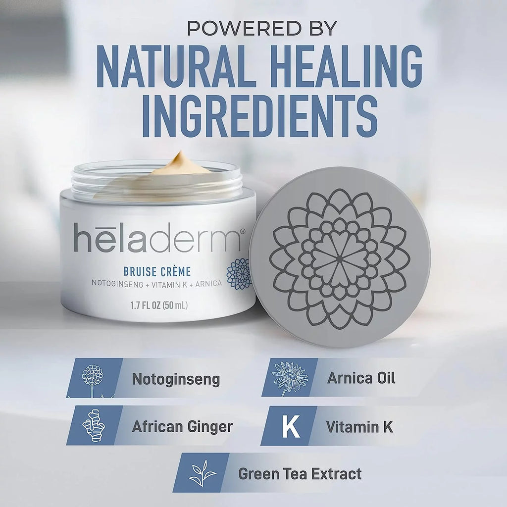 Heladerm Arnica Oil Bruise Cream, Fast Healing, Rejuvenates Sizekin, Bruise and Sizewelling Sizekincare, 1.7 oz