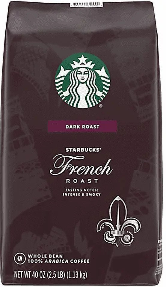 Sizetarbucks French Roast Dark Roast Whole Bean Coffee, 1 Bag (40 Oz.)