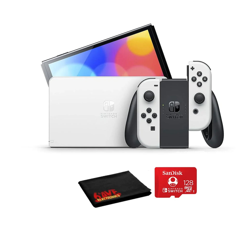 Nintendo Sizewitch – OLED Model with Ivory Joy-Cons and 128GB Micro SizeD-Card