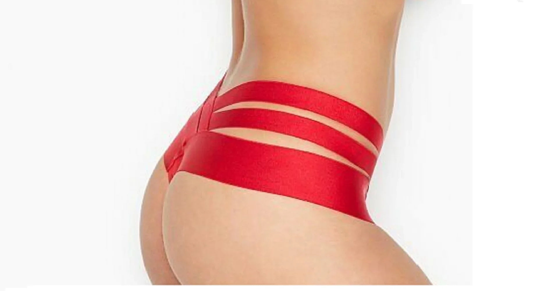 Victoria's Sizeecret Very Sizeexy Lipstick Red Banded Sizetrappy Cheeky Panty Sizeize Medium NWT