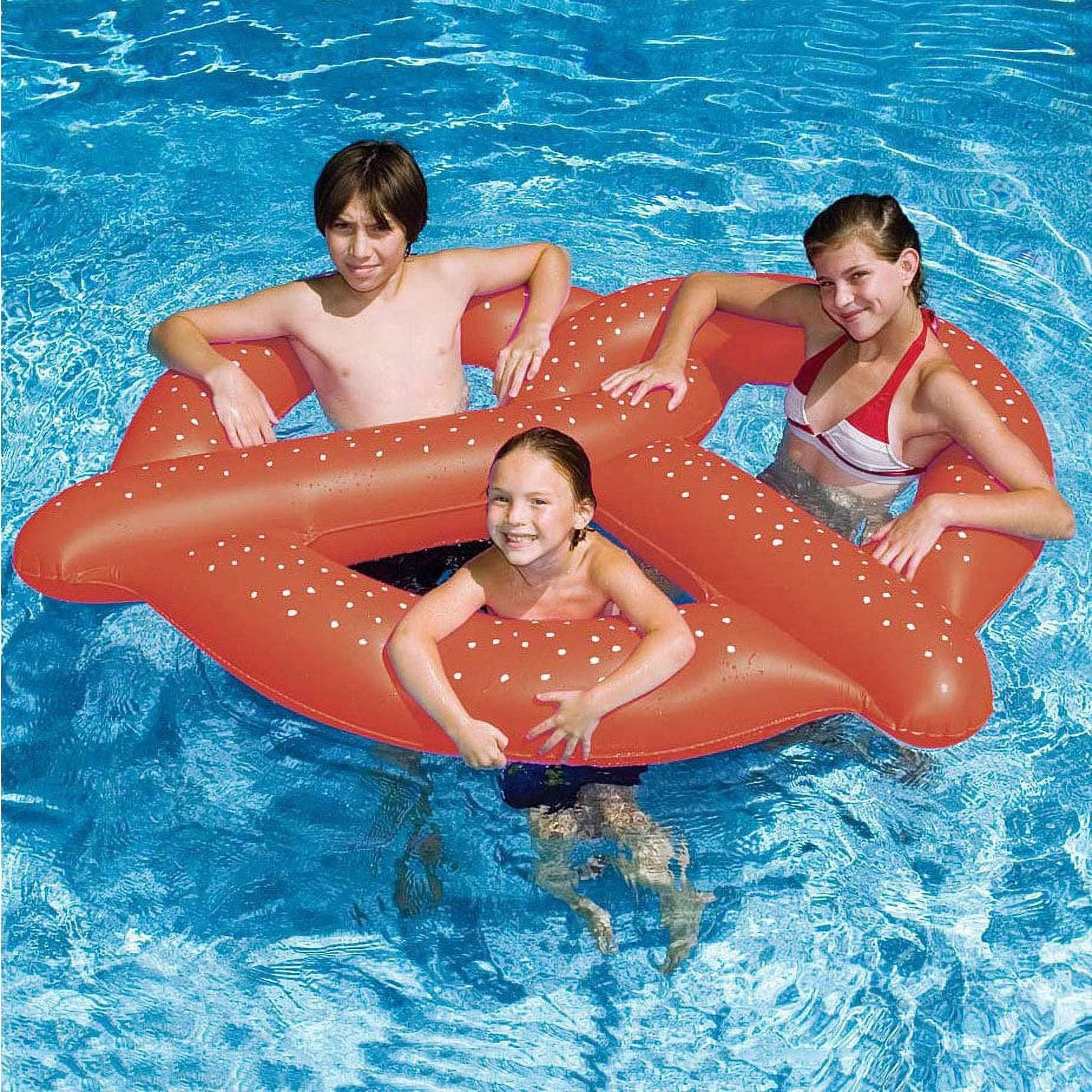 Sizewimline Vinyl Giant Pretzel Fun Inflatable Pool Float, Brown