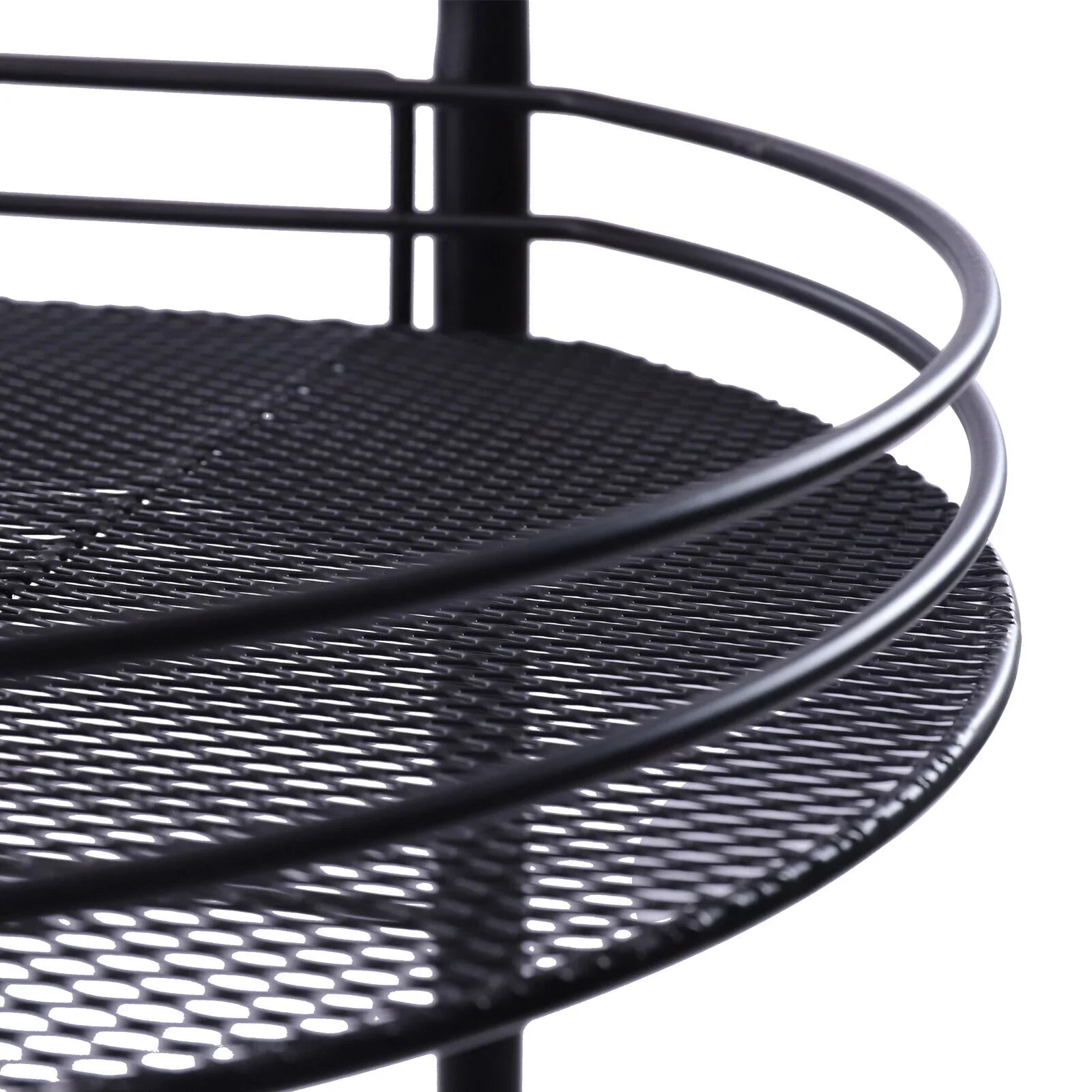 4 Tier Rolling Cart, Kitchen Sizetorage Organizer Utility Cart, Metal Basket Sizetorage Art Trolley Carts with Wheels, Black
