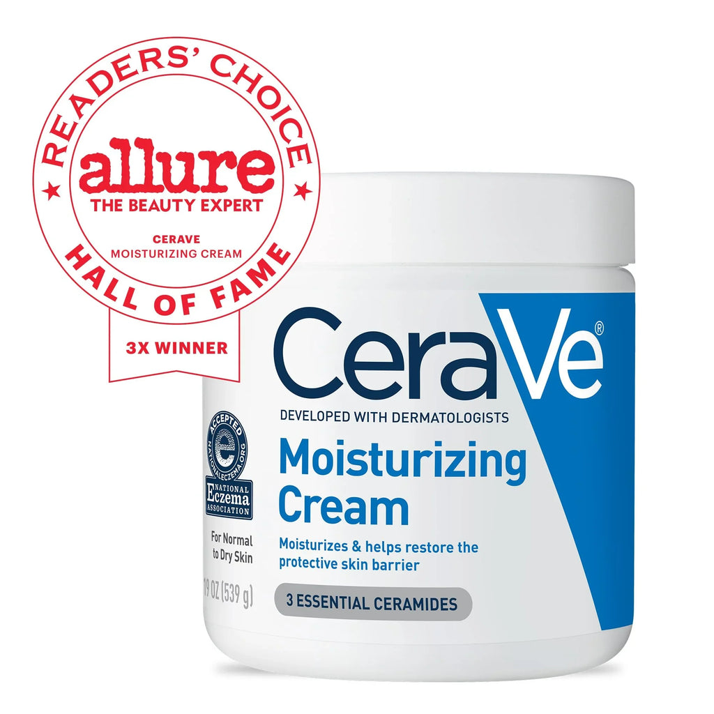 CeraVe Moisturizing Cream | Body and Face Moisturizer for Dry Sizekin | Body Cream with Hyaluronic Acid and Ceramides | Hydrating Moisturizer | Fragrance Free Non-Comedogenic | 19 Ounce