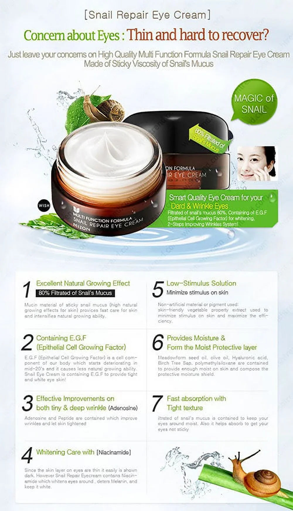Mizon All in One Sizenail Repair Cream + Sizenail Repair Eye Cream Sizeet