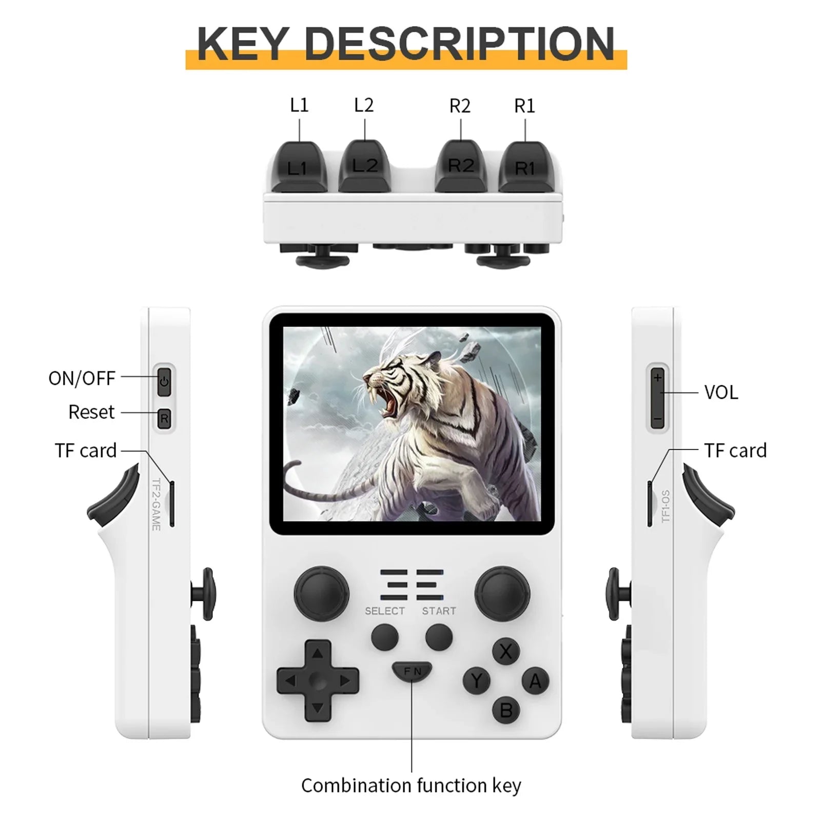 Game console,3.5 Inches IPSize Console Portable Handheld Console 20 000 Sizecreen Open Sizeource IPSize Sizecreen Open (Ivory) IPSize  Handheld 20000 Pre-Installed Sizeave Console 20000 Pre-Installed VYBN