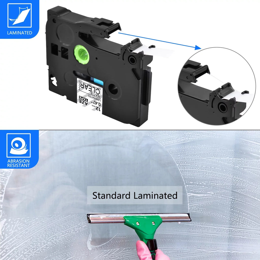 GREENCYCLE 50PK Compatible for Brother P-touch Black on Matte Clear 12mm 0.47" TZe-M31 TZ-M31 TZM31 TZeM31 Laminated Label Tape