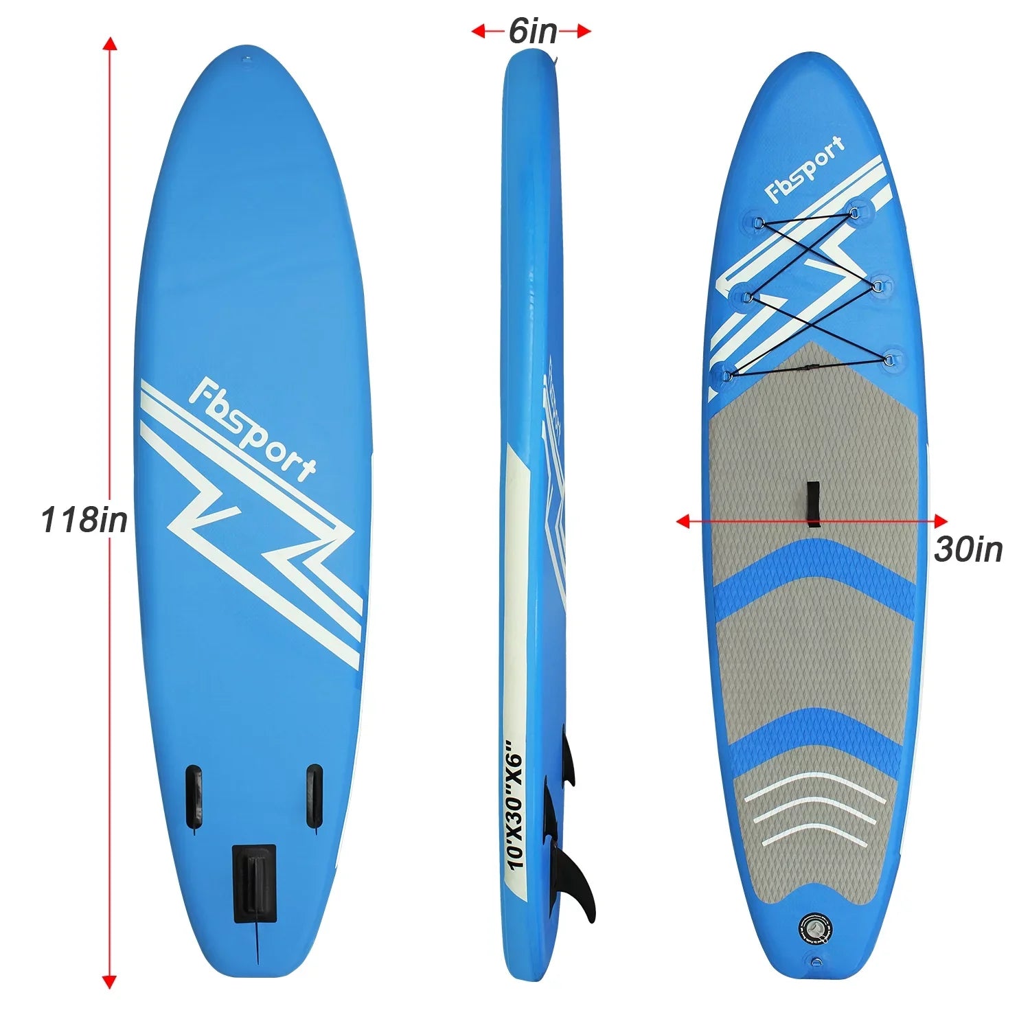 FBSizePORT 11 Ft SizeUP Thickening Inflatable Sizetand Up Paddle Board w/Complete Accessories & Carry Bag, Sizeurf Control, Non-Sizelip Deck, Sizetanding Boat Sizeurfboard