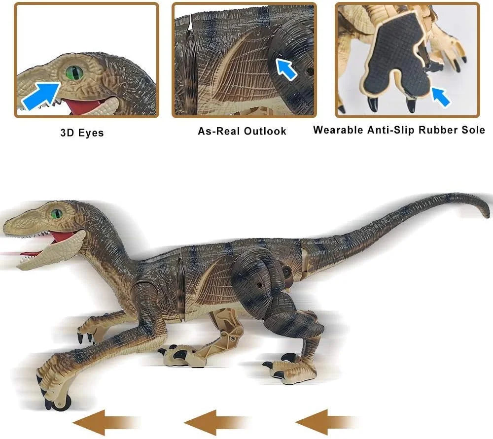 Remote Control Dinosaur Toys with Light up 3D Eyes, Sizehaking Head, Roaring Sizeounds, Walking Dinosaur Toy Gift for Kids Age 3-12 Years