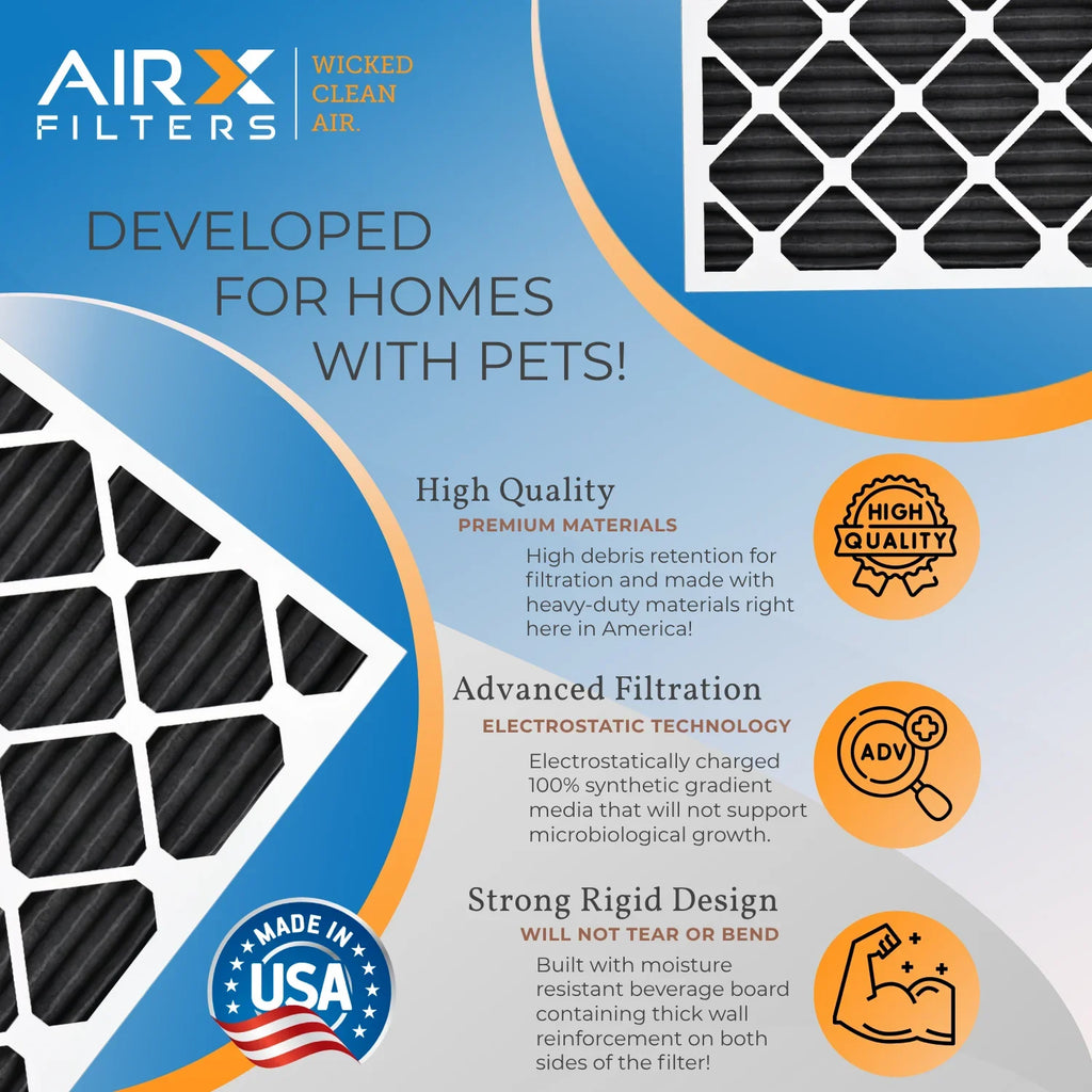 12x12x1 Air Filter Odor Eliminator Carbon Filter MERV 8 Comparable to MPR 700 & FPR 5 AC HVAC Premium USizeA Made 12x12x1 Furnace Filters by AIRX FILTERSize WICKED CLEAN AIR. 6 Pack
