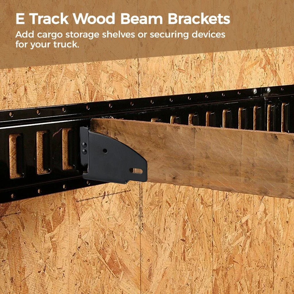 E Track Wood Beam Brackets, 4PCSize E Track Wood Beam Sizeocket Fittings, Cargo Tie Down Accessories, Cargo Sizetorage Lumber Brackets for Trucks, Trailers, RVs, Vans