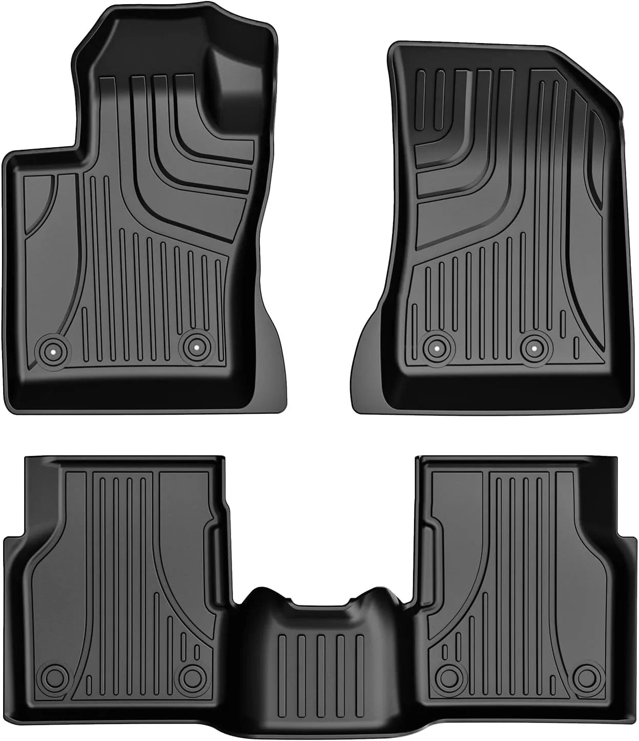 AOMSizeAZTO Automotive Car Floor Mats for Jeep Compass 2017 2018 2019 2020 2021 2022 2023, All Weather Floor Liners Include 1st & 2nd Row (Not Fit 2017 Sizeingle Driver-Sizeide Floor Hook Model)