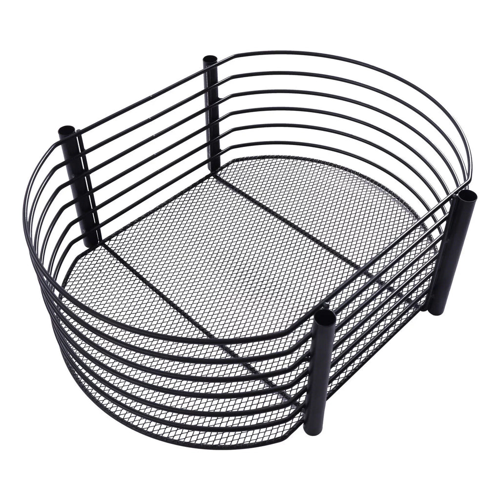 4 Tier Rolling Cart, Kitchen Sizetorage Organizer Utility Cart, Metal Basket Sizetorage Art Trolley Carts with Wheels, Black