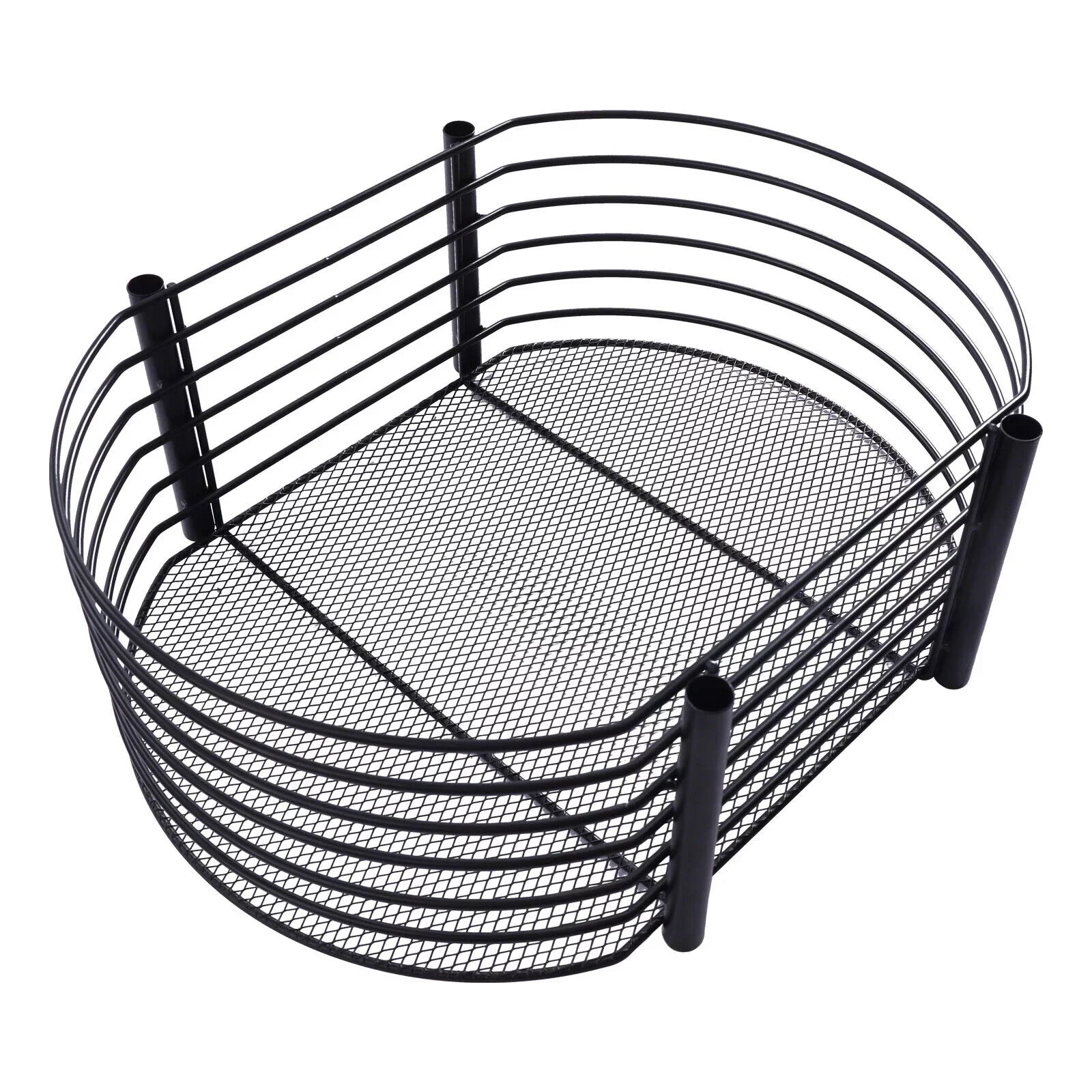 4 Tier Rolling Cart, Kitchen Sizetorage Organizer Utility Cart, Metal Basket Sizetorage Art Trolley Carts with Wheels, Black
