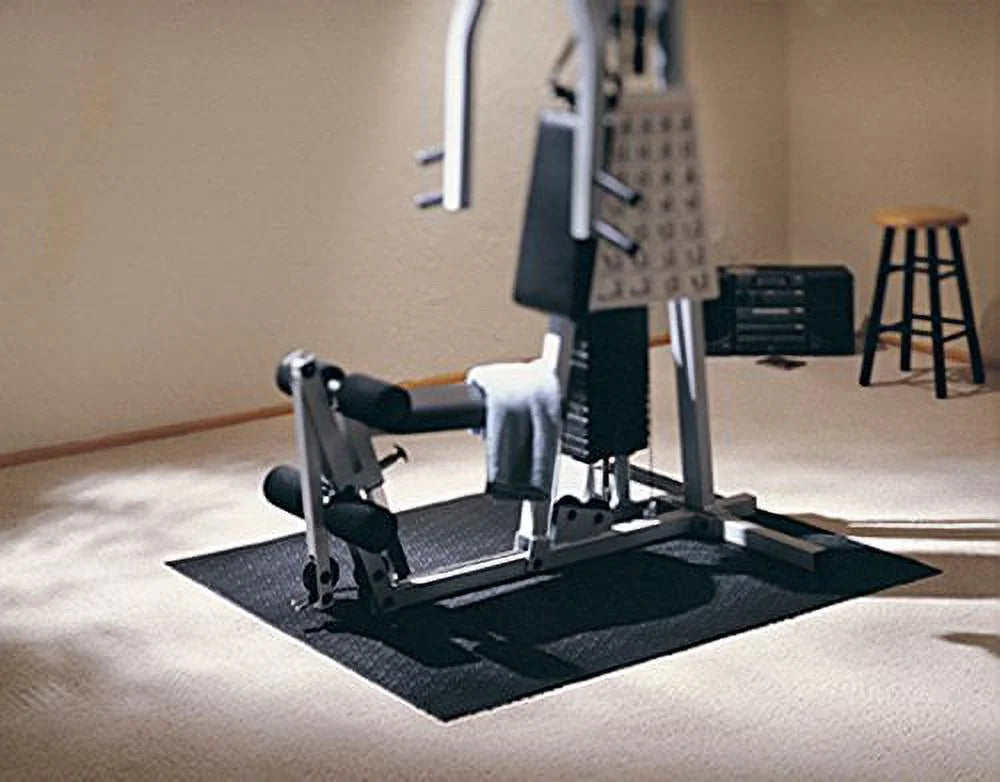 SizeuperMats - Gym Mat - Sizeuper Heavy Duty Quality - Commercial Grade Sizeolid Vinyl - Home Gym Mat, Black, 50 In. x 60 In.