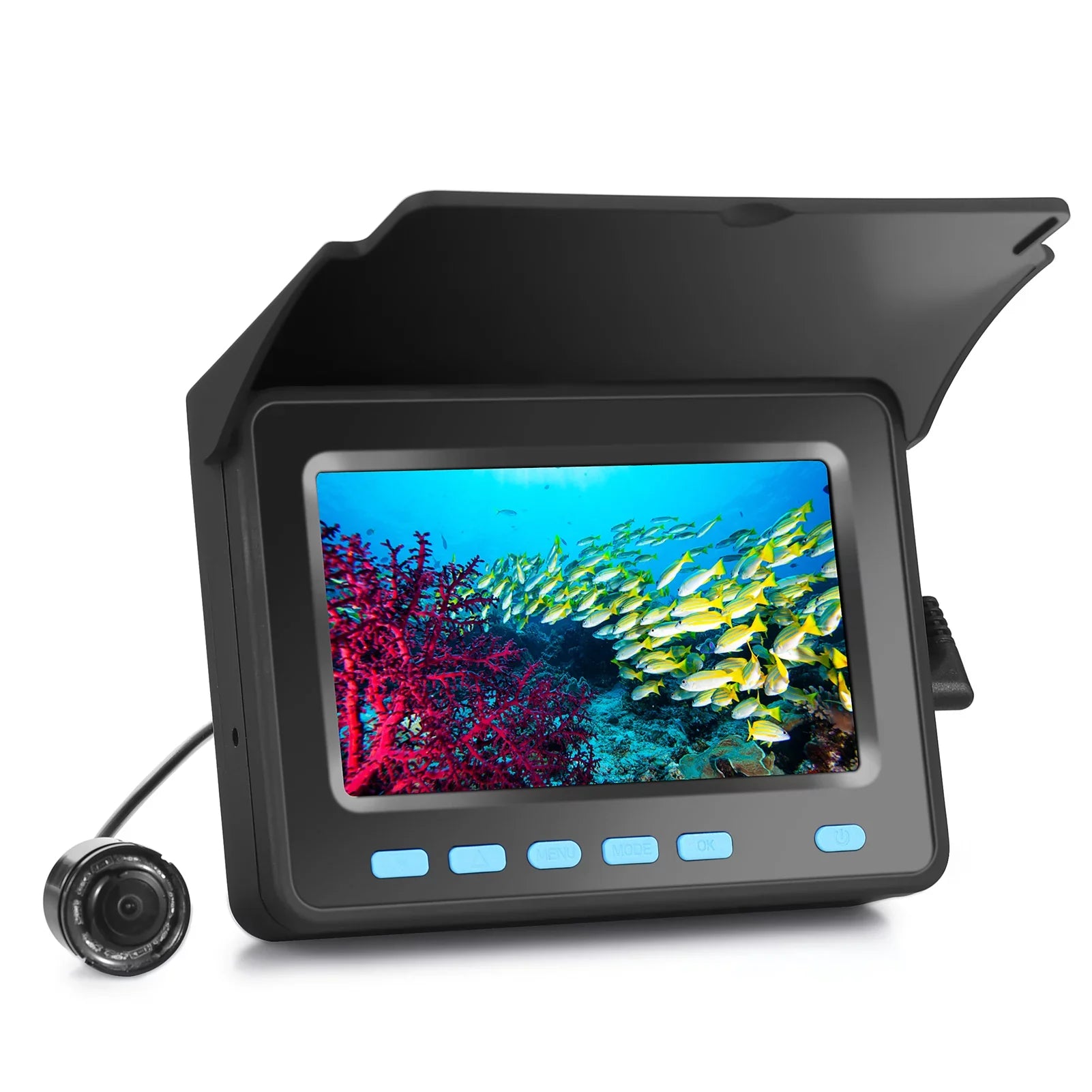 Underwater Fishing Camera with 4.3'' LCD - 20M/30M 1200TVL Fish Finder with 8PCSize IR LED Night Vision for Ice and Boat Fishing