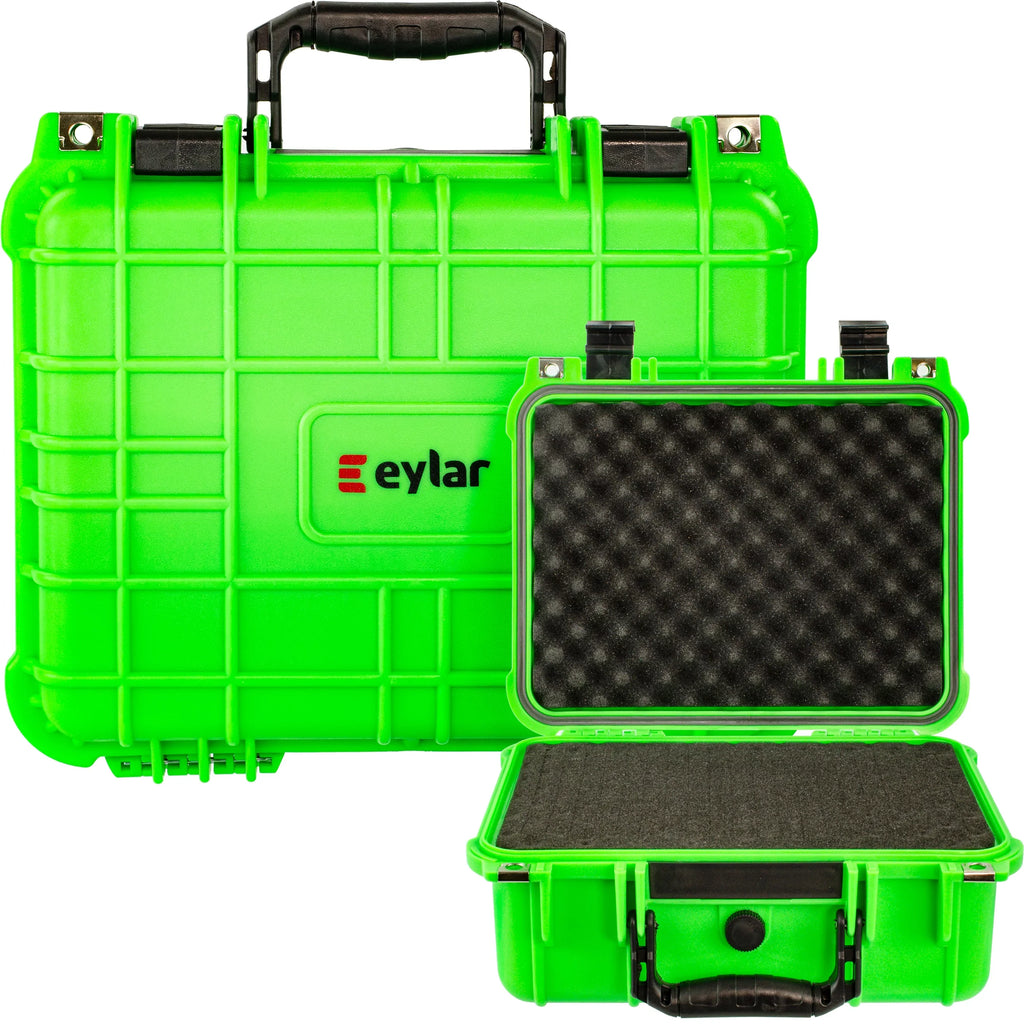 Eylar Gear and Camera Hard Case Waterproof with Pillow 13.37 inch Neon Green