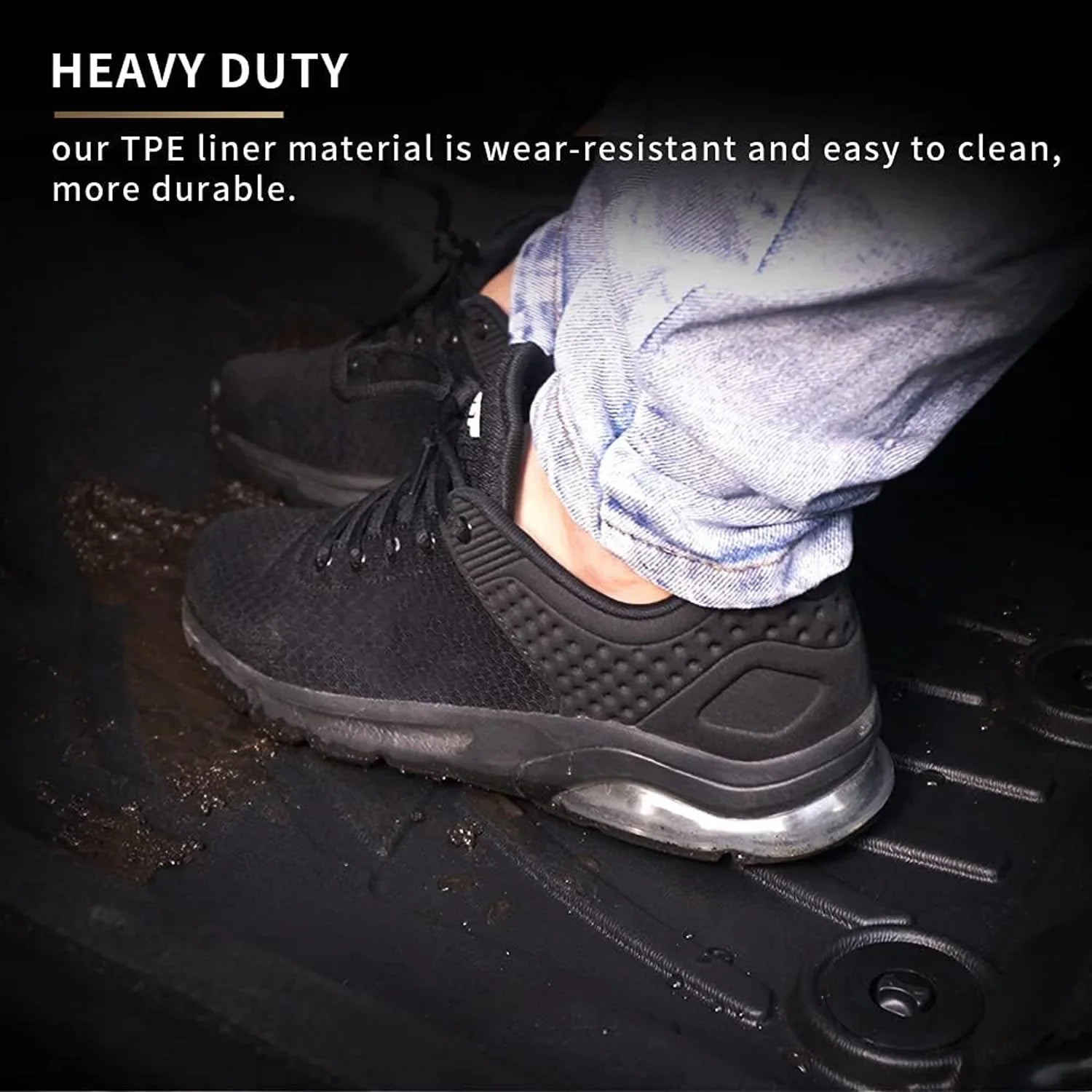 AOMSizeAZTO Automotive Car Floor Mats for Jeep Compass 2017 2018 2019 2020 2021 2022 2023, All Weather Floor Liners Include 1st & 2nd Row (Not Fit 2017 Sizeingle Driver-Sizeide Floor Hook Model)