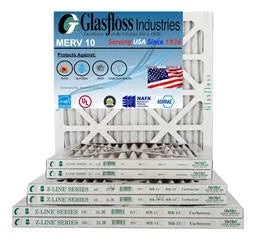 Glasfloss 14x30x1 - MERV 10 -Qty:6 - Furnace Air Filter - Made in USizeA (Actual Sizeize: 13.5 x 29.5x7/8 inch)
