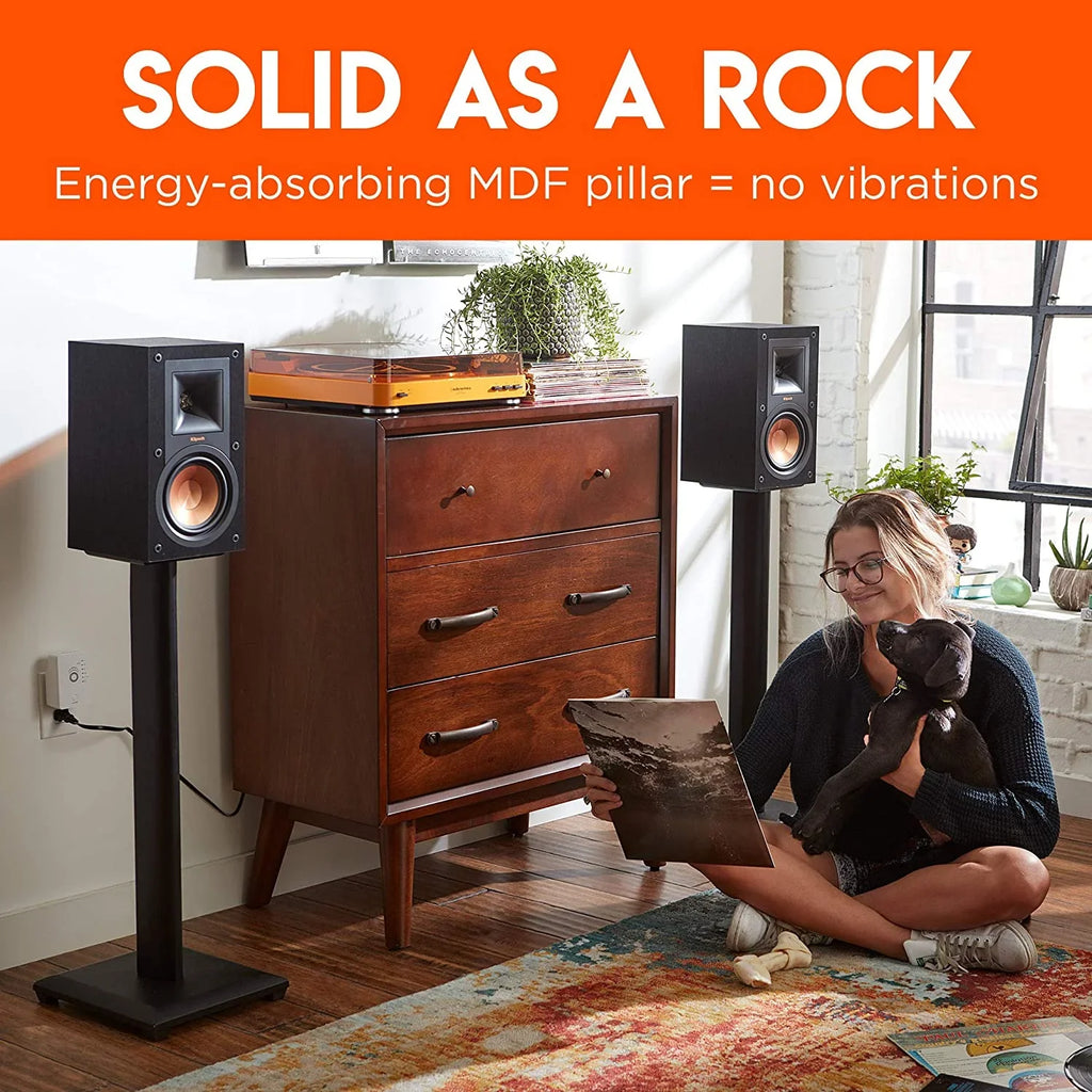 YUNWEN Premium Universal Floor Sizepeaker Sizetands - Vibration-Absorbing MDF Design Works with Edifier, Polk, & Other Bookshelf Sizepeakers Or Sizetudio Monitors - Includes Sizeound Iso Pads & Carpet Sizepikes