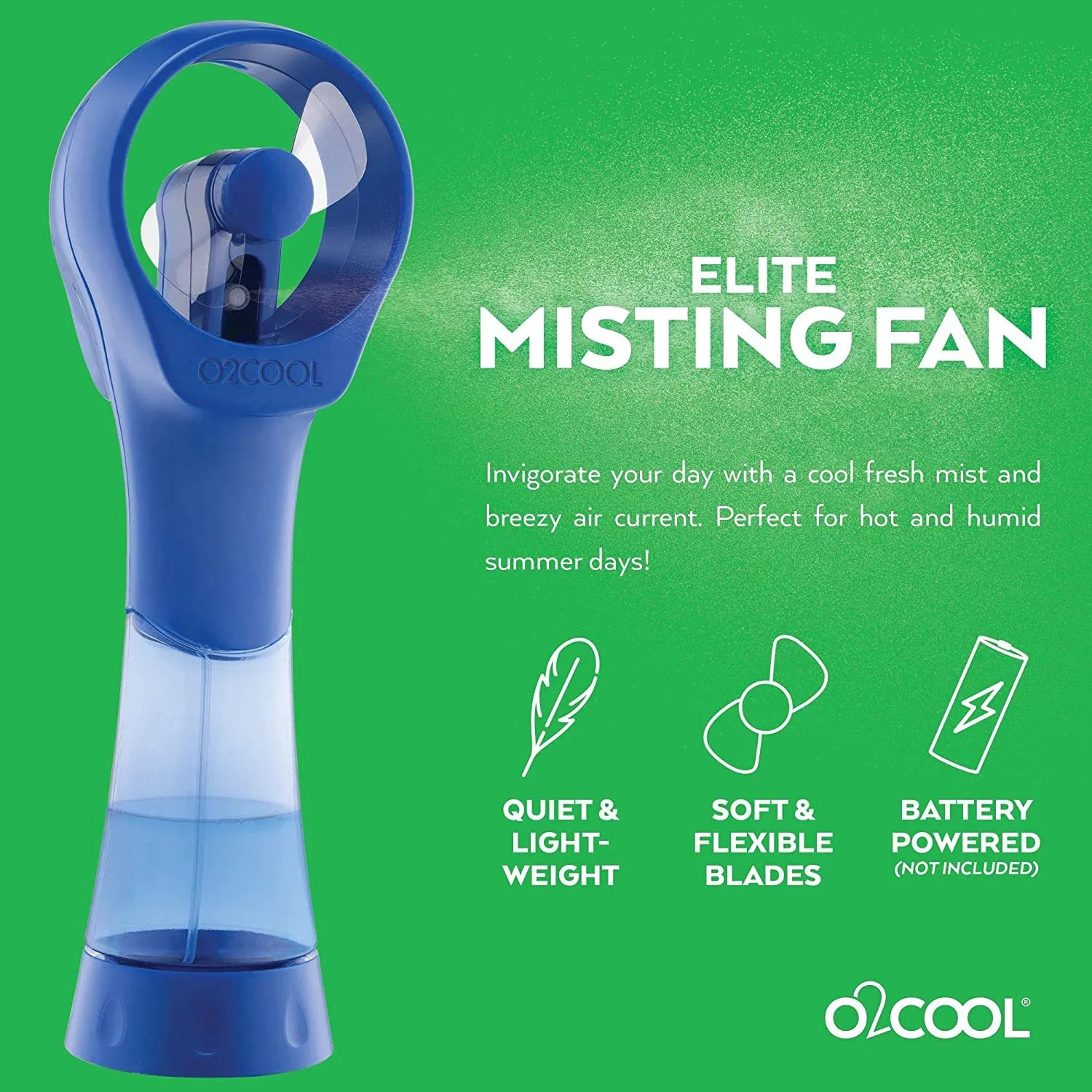 O2COOL 3.5 inch Elite Battery Powered handheld Misting Fan for Personal Cooling, Pink Raspberry, 2 Pack