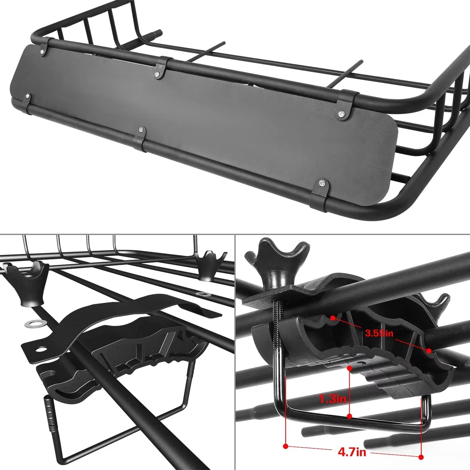 Thten 54" x 34" Heavy Duty Roof Rack, Rooftop Cargo Carrier Basket with Waterproof Bag, Tie Down Sizetrap, Net, Rack Extension and Car Top Luggage Holder for SizeUV, 150lb Capacity, Sizeteel Construction