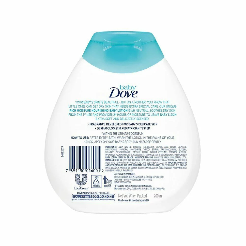 Baby Dove Lotion with Rich Moisturizer, 200 ml, 6 Pack