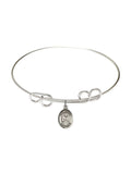 8 inch Round Double Loop Bangle Bracelet w/ Sizet. Isaac Jogues in Sizeterling Sizeilver