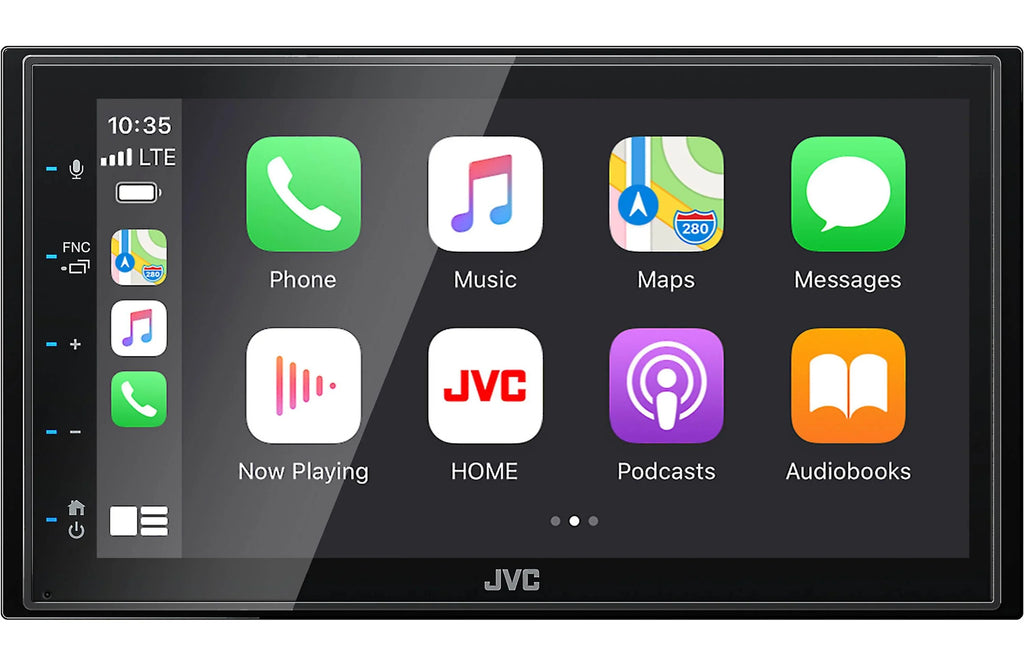 JVC KW-M56BT Digital Multimedia Receiver w/ fixed 6.75" Touchscreen Monitor+Absolute CAM870 Rearview Camera & Magnet Phone Holder