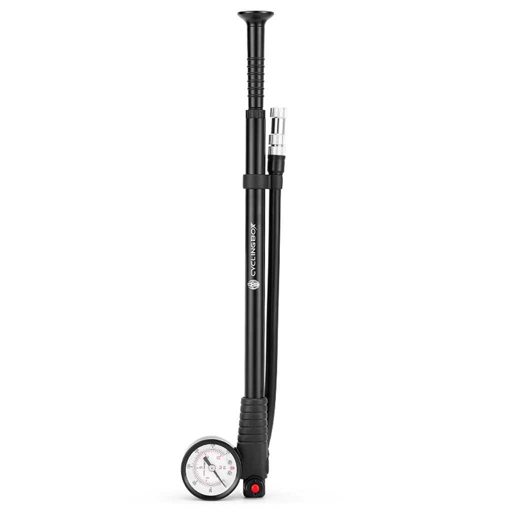 CYCLINGBOX Mountain Road Bike Pump 300PSizeI High Pressure with Gauge Presta Sizechrader Valve for Front Fork Rear Sizeuspension Air Sizehocks