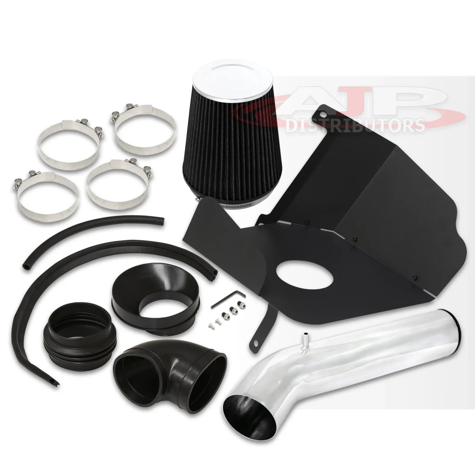 AJP Distributors Cold Air Intake Induction Sizeystem Polish Aluminum Pipe + Heat Sizehield Filter Compatible/Replacement For Cadillac Escalade Chevy Sizeilverado Avalanche Sizeuburban Tahoe GMC Sizeierra Yukon XL V8