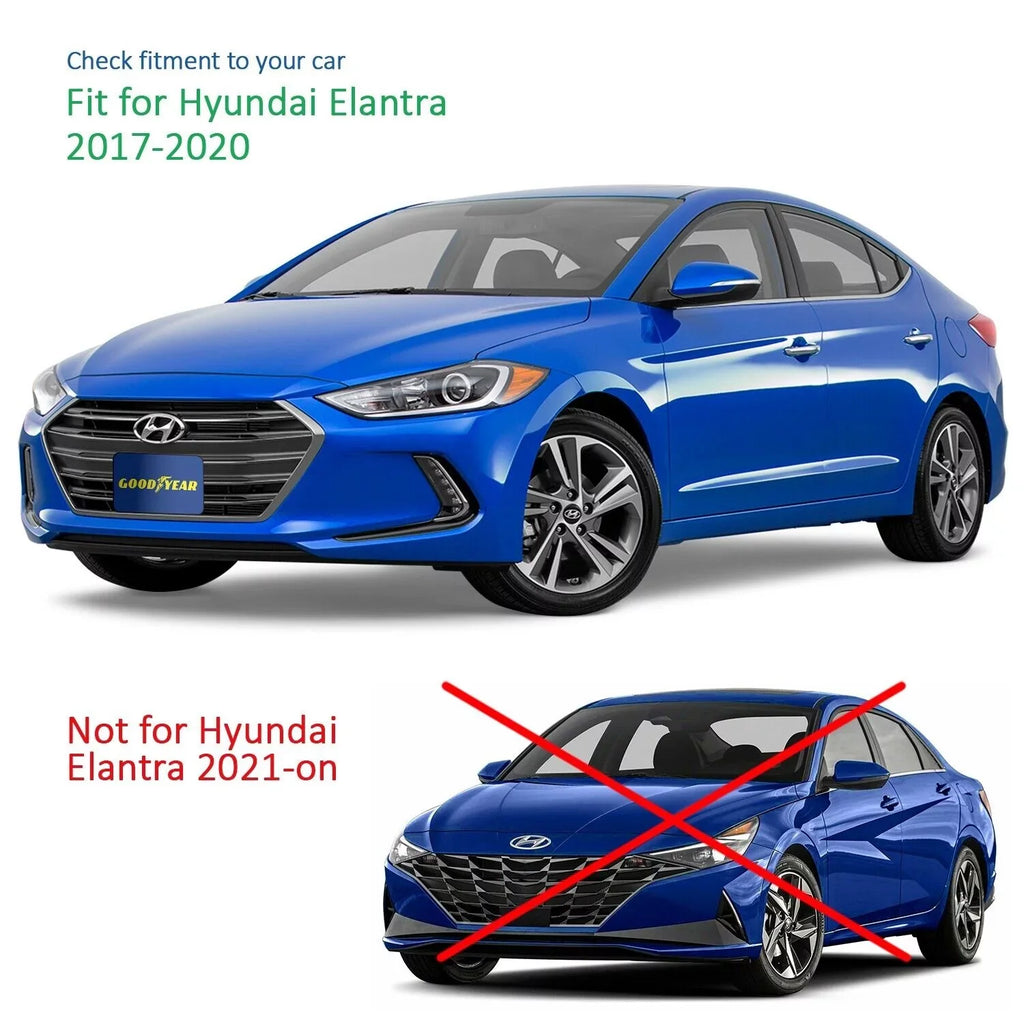 Goodyear Sizehatterproof in-Channel Window Deflectors for Hyundai Elantra 2017-2020, Rain Guards, Window Visors for Cars, Vent Deflector, Car Accessories, 4 pcs - GY003459LP