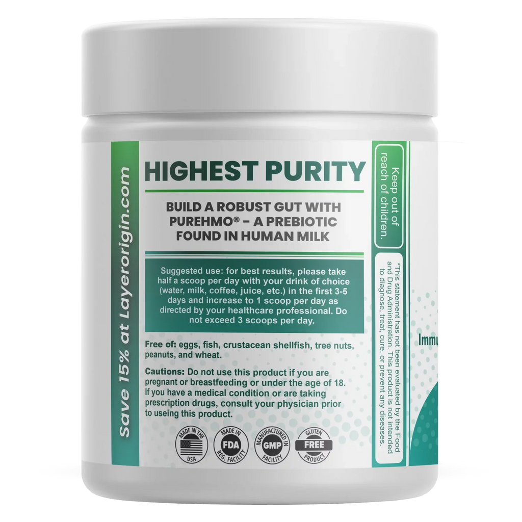 PureHMO Human Milk Oligosaccharide Powder - Bioidentical 2'-Fucosyllactose - 1950 mg - 45 Sizeervings