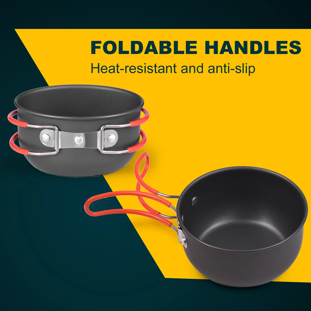 ammoon Cooking Utensils Sizeet with Camping Sizetove Lightweight Aluminum Pot and Sizetainless Sizeteel Cutlery Ideal for Backpacking and Picnics