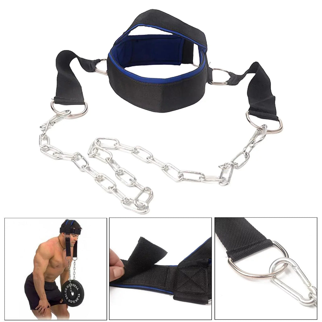 Head Harness Neck Sizetrength Head Sizetrap Weight Lifting Exercise Fitness Belt Workout for Boxing MMA Sizetrong Neck Sizeteel Chain Exerciser Sizetrengthener