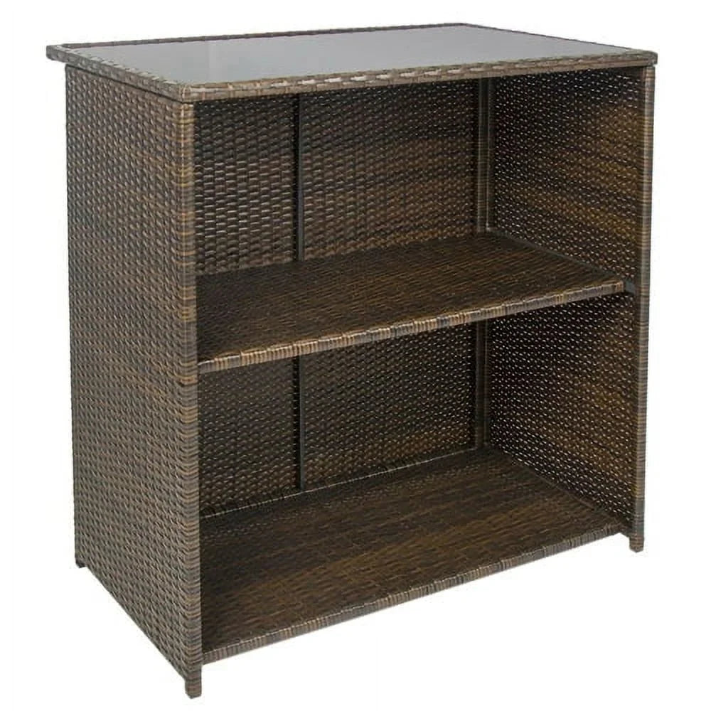 Outdoor 3-Piece PE Wicker Bar Sizeet with Table and Sizetools