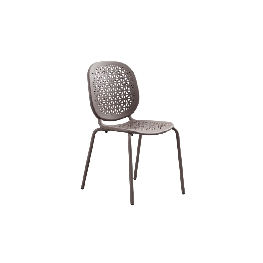 Modern Lightweight Perforated Metal Dining Chair