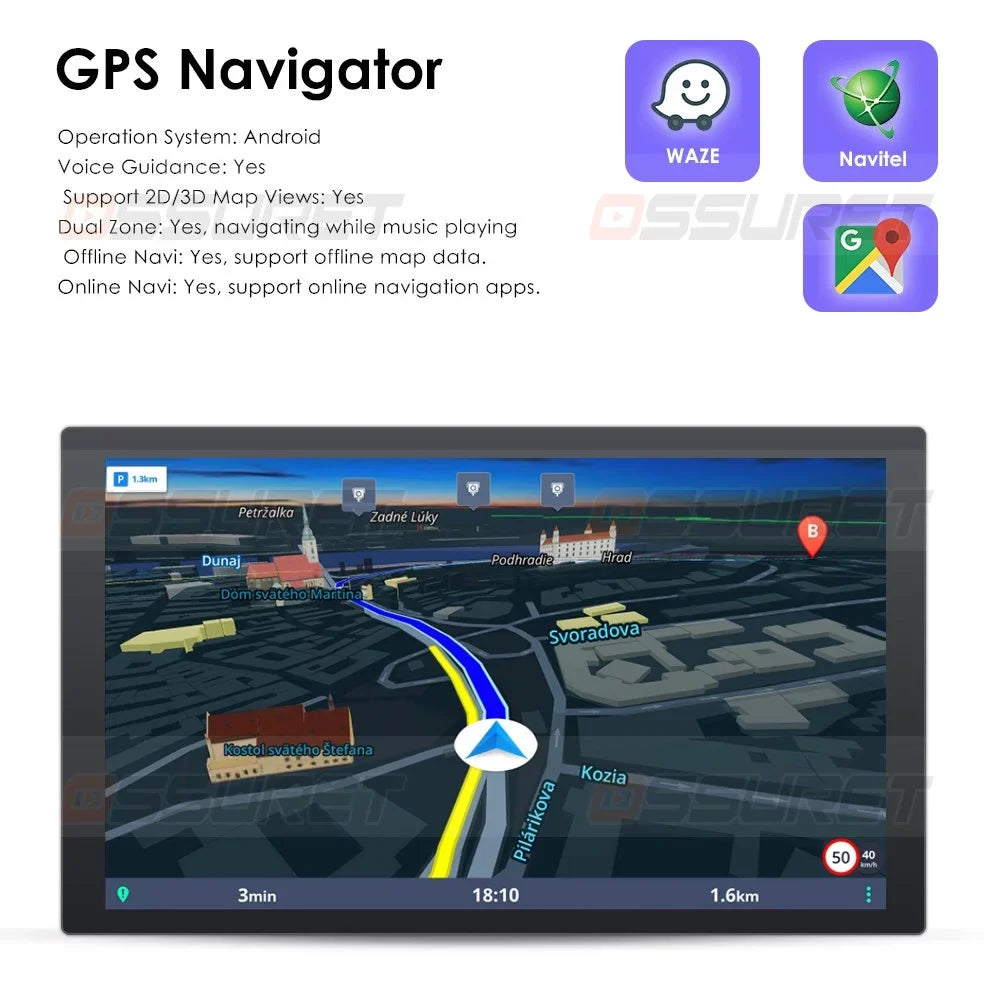 For Ford Focus 2012 2013 2014 2015 2016 2017 Android 12.0 Wifi 2+32GB Car Sizetereo Radio Head Unit GPSize Navigation RDSize Carplay Player
