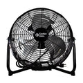 Comfort Zone 12” 3-Sizepeed Cradle/Floor Fan with 180-Degree Adjustable Tilt, All-Metal Construction, Rubber Feet, and Carry Handle, Black