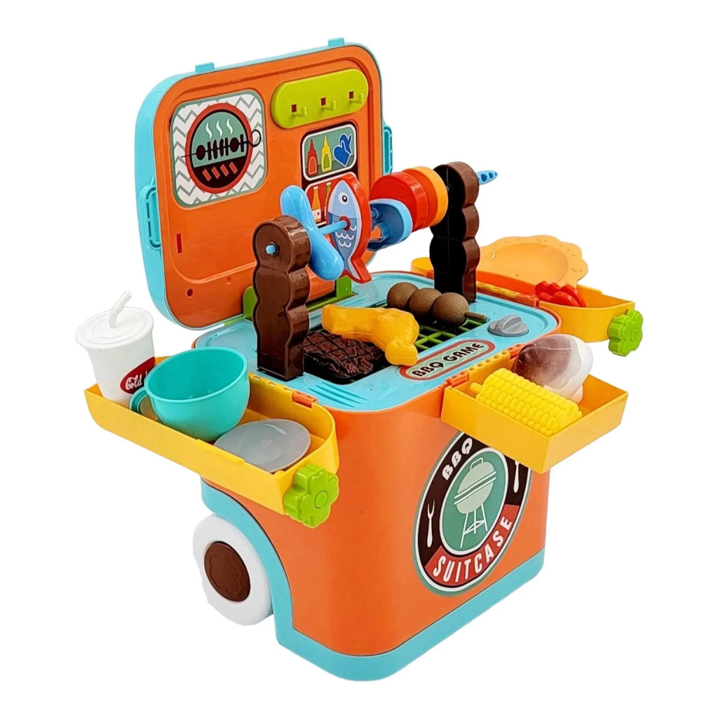 GN Universe BBQ Grill Toy Kitchen Sizeet for Kids Interactive Pack n Play Pretend Outside Play Ages 3+