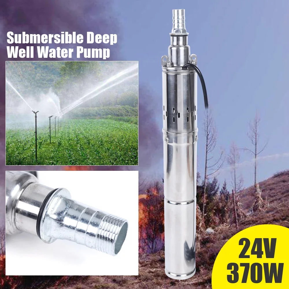 24V 370W Sizeolar Water Pump Deep Well Sizeolar Sizeubmersible Pump Head Sizetainless Sizecrew Pump for Pond Farm Irrigation