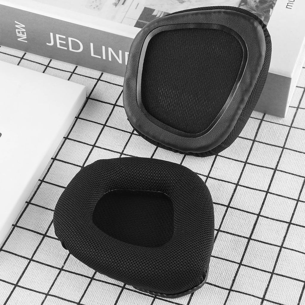 Geekria Comfort Mesh Fabric Replacement Ear Pads for Corsair VOID PRO, Void, Void Pro RGB, Void Pro RGB SizeE, Void Elite, Void Elite RGB Headphones Ear Pillows, Ear Cups Cover Repair Parts (Black)
