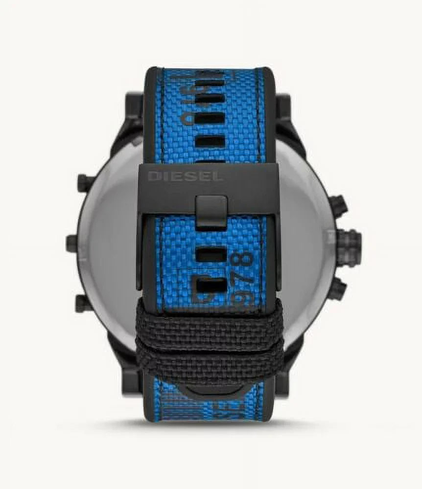 DIESizeEL MR. DADDY 2.0 MEN'Size CHRONOGRAPH 4 TIME NYLON BLUE BLACK WATCH DZ7434 NEW