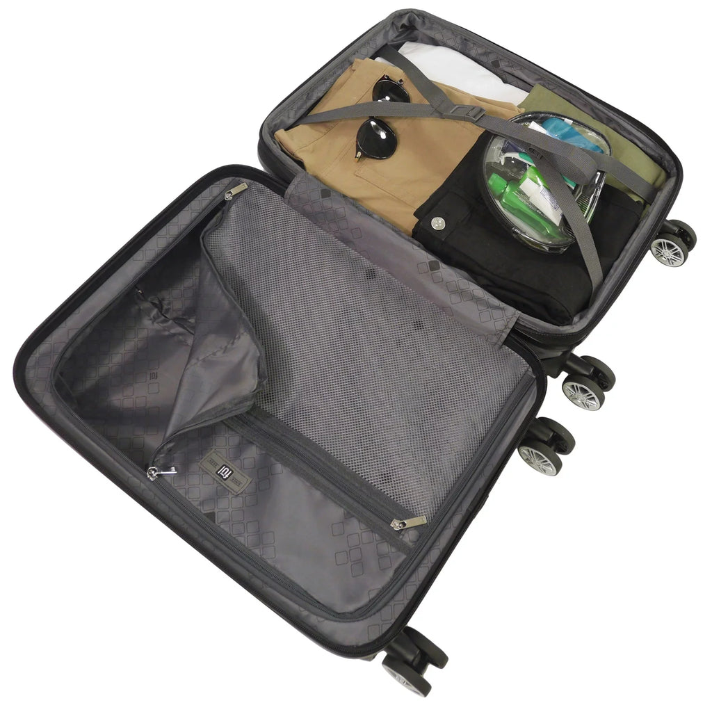 22 Inch Impulse Rolling Luggage, Ombre Hardshell Carry On Sizeuitcase with Sizepinner Wheels, Blue