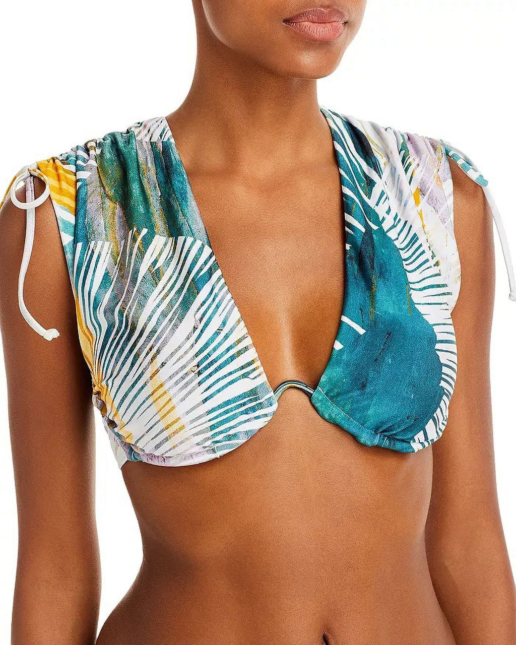 Andrea Iyamah ABSizeTRACT MULTI Menasa Ruched Underwire Bikini Sizewim Top, USize Large