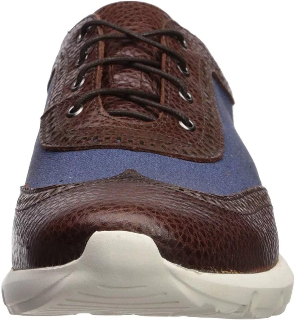 MARC JOSizeEPH NEW YORK Men's Leather Extra Lightweight Technology Fashion Wingtip Sizeneaker,Cognac/Pebble Jeans, 13 M