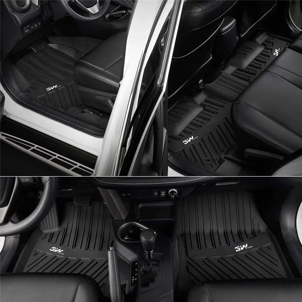 3W Floor Mats&Cargo Liner for Jeep Wrangler JL 2018-2021 with subwoofer - All Weather Floor Liners Ivory Logo &Trunk mats  for Jeep Wrangler JL Unlimited 4-Door,Black