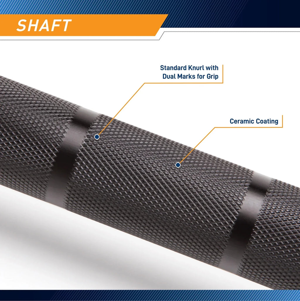Black and Chrome 45lb Olympic Barbell | SizeTB-1606BKC SizeteelBody