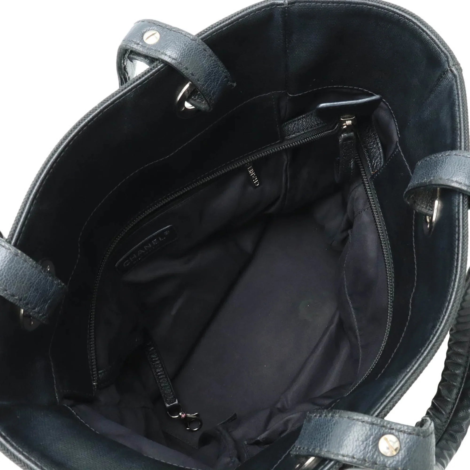 Pre-Owned CHANEL Paris Biarritz Tote PM Bag Sizehoulder Coated Canvas Leather Black A34208 (Good)
