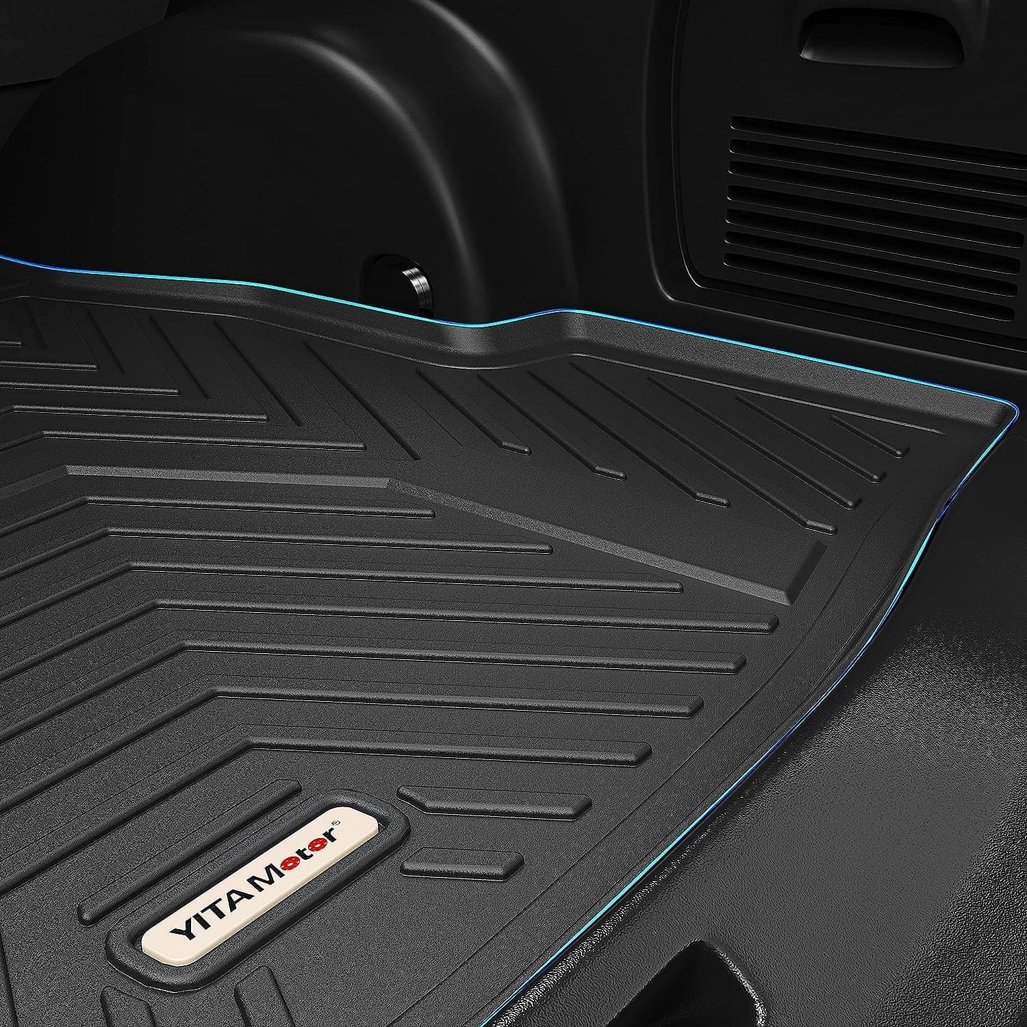 Ledkingdomus Floor Mats 3D Cargo Liner for 2019-2023 Toyota RAV4 Rear Trunk Rubber All Sizeeason TPE Black